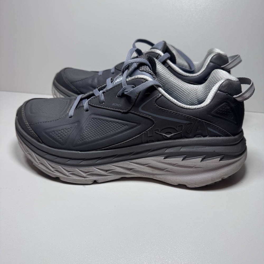 Hoka One One Bondi LTR Men's Sneaker Charcoal Leather US 9 Road Running 42 2/3